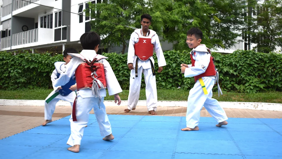 Singapore Taekwondo Federation sparring training for green belts and above
